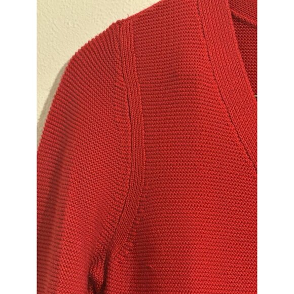 Talbots Women’s Red Pullover Sweater Long Sleeve V Neck Cotton Blend Size Small - Picture 7 of 9